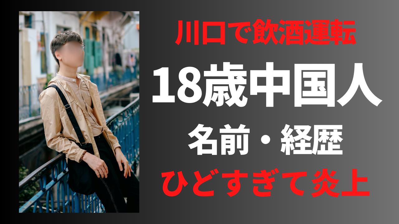 【顔画像】川口で飲酒運転の中国籍18歳男性の名前や経歴を特定?